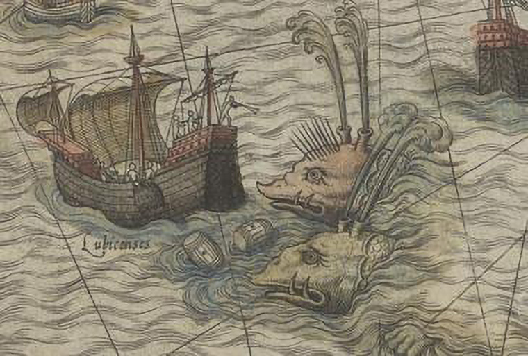 Coastline and ships